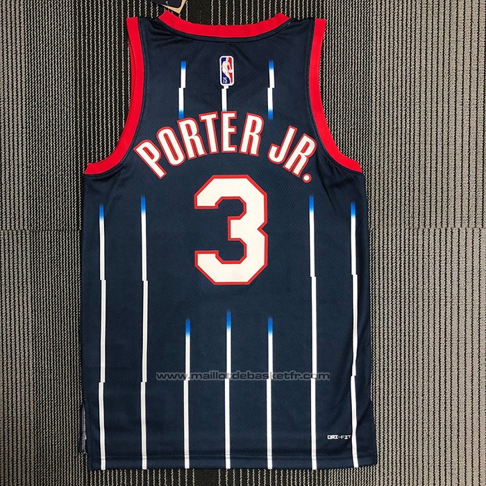 Maillot Houston Rockets Kevin Porter JR. #3 Ville 2021-22 Bleu